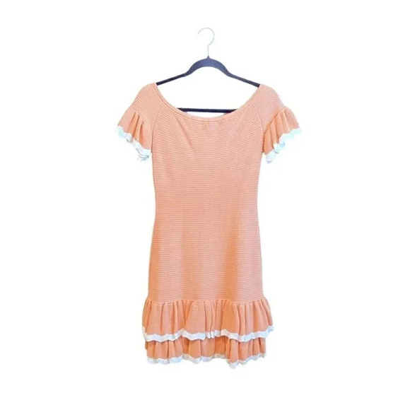 NWT Alice McCall I Am Yours Apricot Ruffle Off The Shoulder Mini Dress Size 6 - Picture 8 of 13